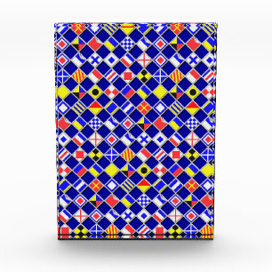 3D Effect Checkered Nautical Flag tiles Motif Acrylic Award