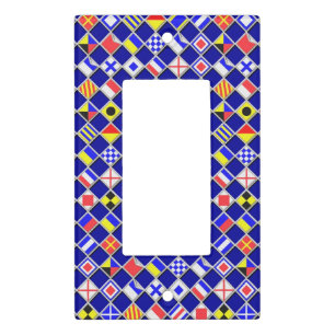 3D Effect Checkered Nautical Flag tiles Motif Light Switch Cover