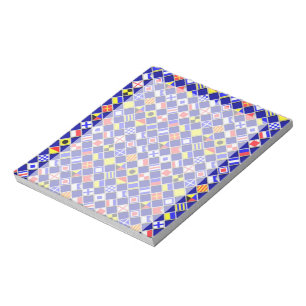 3D Effect Checkered Nautical Flag tiles Motif Notepad
