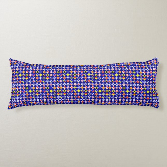 3D Effect Checkered Nautical Flag tiles Pattern Body Pillow (Front)