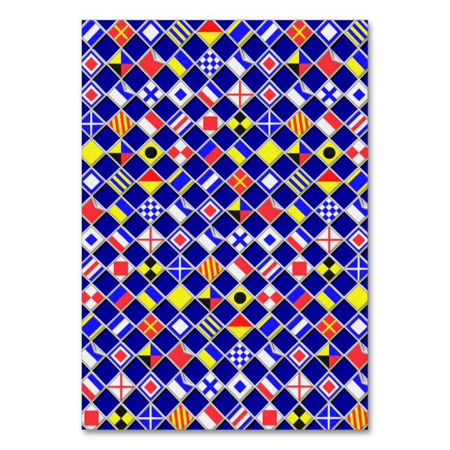 3D Effect Checkered Nautical Flag tiles Pattern Table Number (Front)