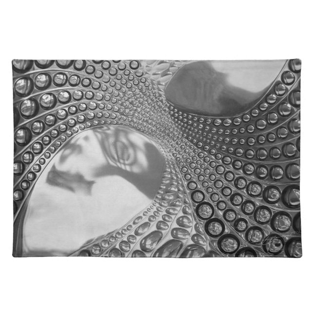 3D-effect grey placemat/Set of table effect gray Placemat (Front)