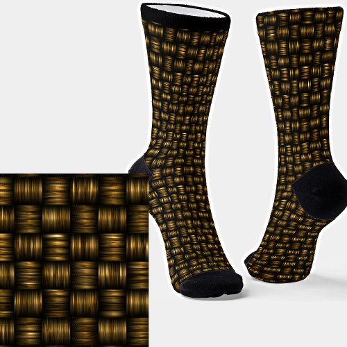 3D Effect Woven Optical Illusion Brown Socks