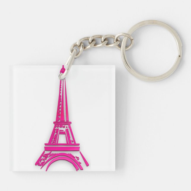 3d Eiffel tower, France clipart Keychain (Back)