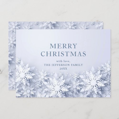 3D Elegant Snowflakes Christmas Greeting Holiday Card