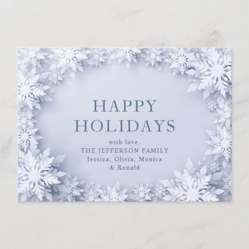 3D Elegant Snowflakes Christmas Greeting Holiday Card