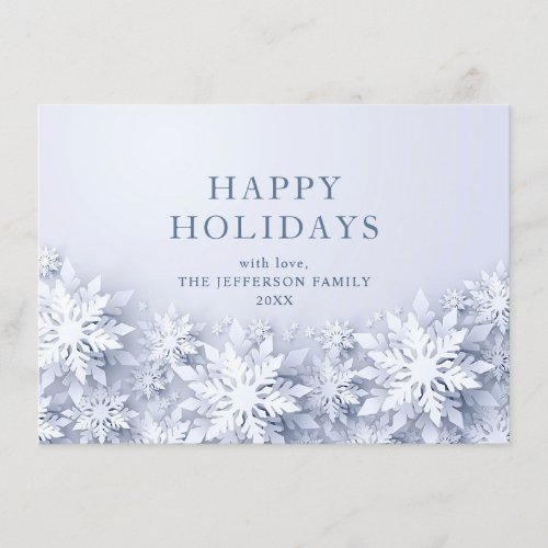 3D Elegant Snowflakes Christmas Greeting Holiday Card