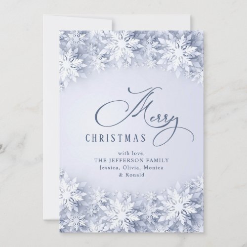 3D Elegant Snowflakes Christmas Greeting Holiday Card