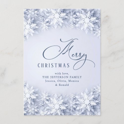 3D Elegant Snowflakes Christmas Greeting Holiday Card