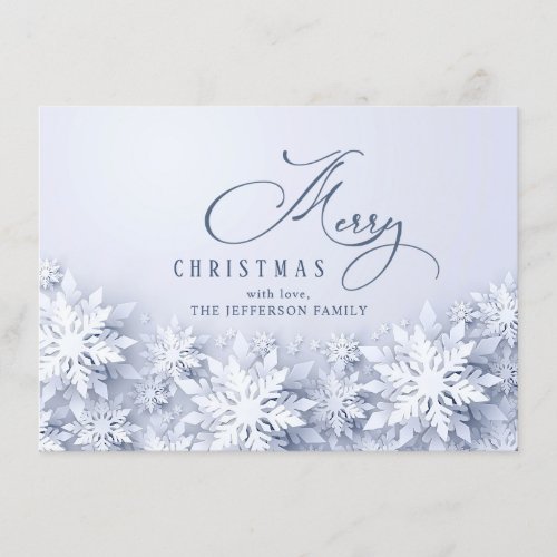 3D Elegant Snowflakes Christmas Greeting Holiday Card