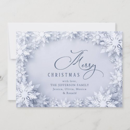 3D Elegant Snowflakes Christmas Greeting Holiday Card