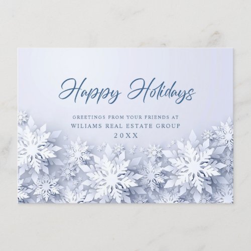 3D Elegant Snowflakes Corporate Christmas Greeting Holiday Card