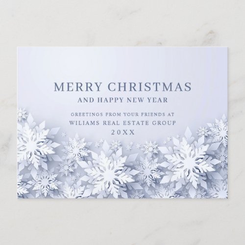 3D Elegant Snowflakes Corporate Christmas Greeting Holiday Card