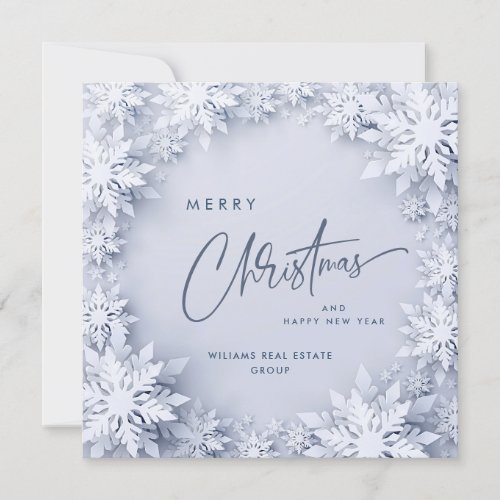 3D Elegant Snowflakes Corporate Christmas Greeting Holiday Card