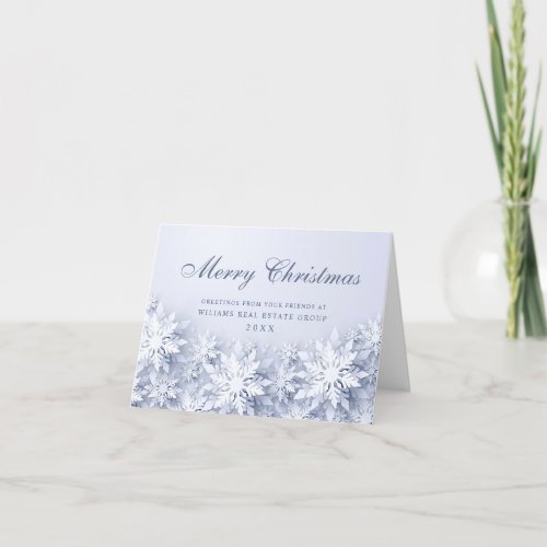 3D Elegant Snowflakes Corporate Christmas Greeting Holiday Card