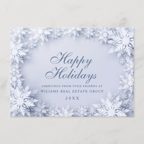 3D Elegant Snowflakes Corporate Christmas Greeting Holiday Card