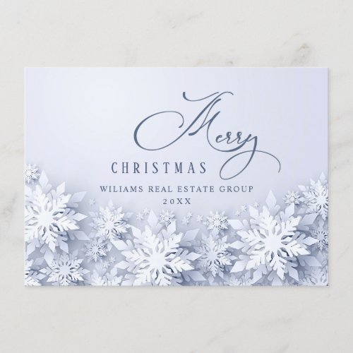 3D Elegant Snowflakes Corporate Christmas Greeting Holiday Card
