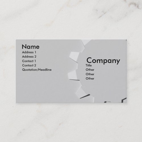 3D Embossed Look Gear Business Card Templates