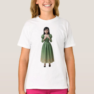 3D Emerald Green Princess Character T-Shirt