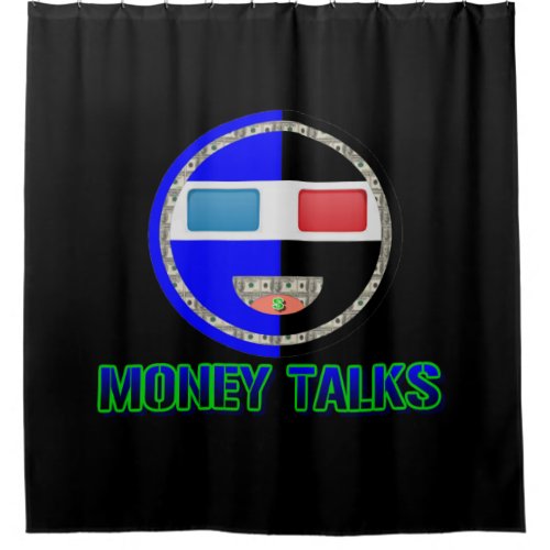 3D Emoji _ Money Talks Shower Curtain