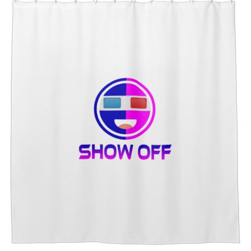 3D Emoji _ Show Off Shower Curtain