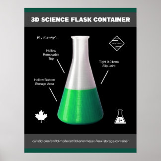 3D Erlenmeyer Flask Poster