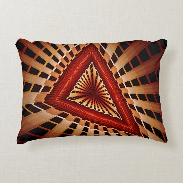 3D Fantasy Network Modern Fractal Graphic Design Accent Pillow (Front)