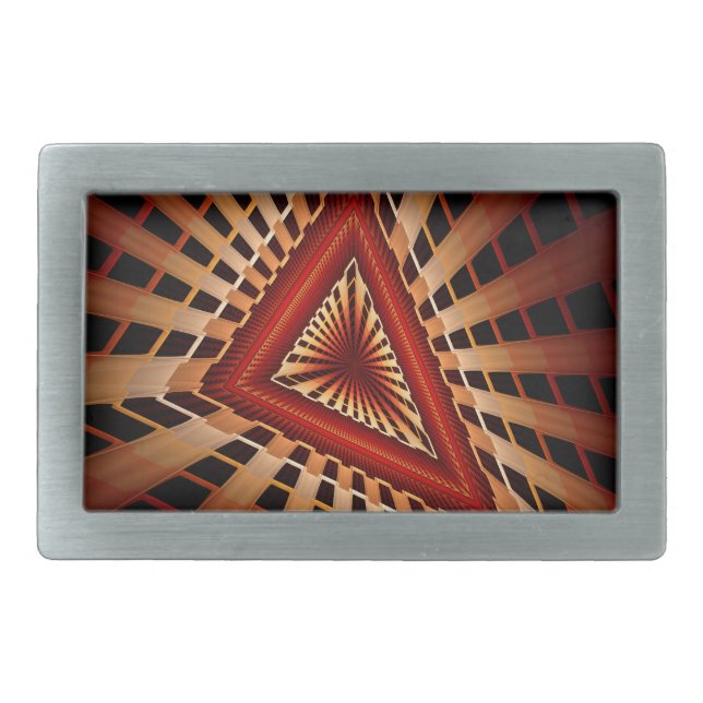 3D Fantasy Network Modern Fractal Graphic Design Belt Buckle (Front)