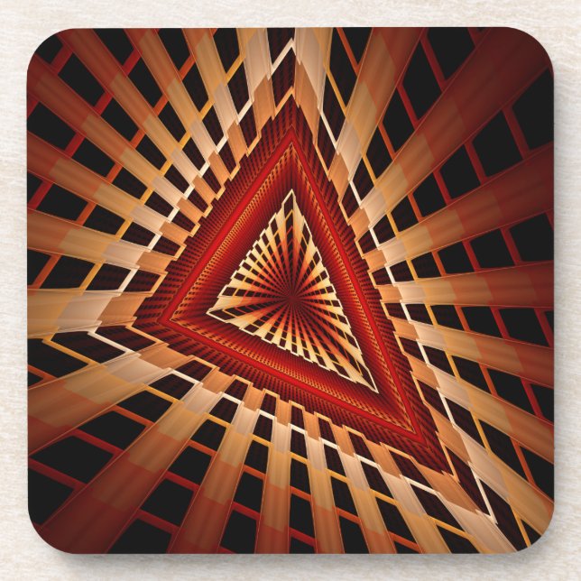 3D Fantasy Network Modern Fractal Graphic Design Beverage Coaster (Front)