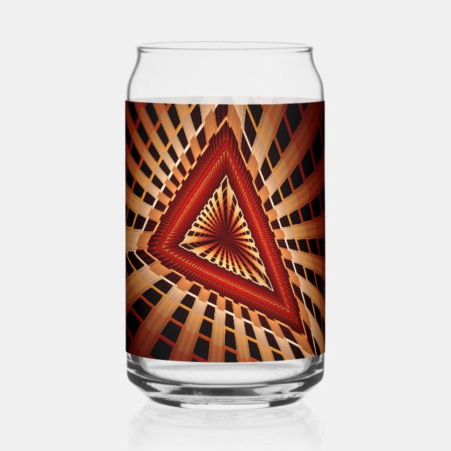3D Fantasy Network Modern Fractal Graphic Design Can Glass (Front)