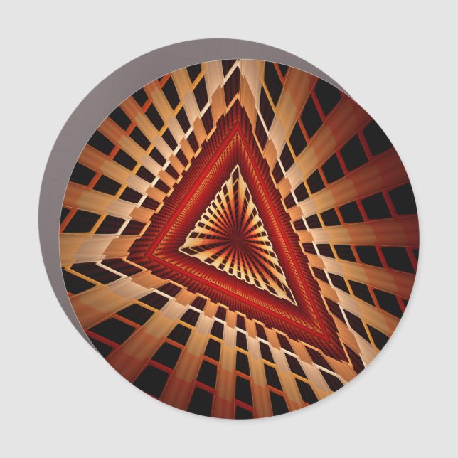3D Fantasy Network Modern Fractal Graphic Design Car Magnet (Front)