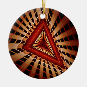 3D Fantasy Network Modern Fractal Graphic Design Ceramic Ornament