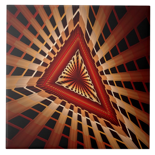 3D Fantasy Network Modern Fractal Graphic Design Ceramic Tile (Front)