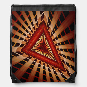 3D Fantasy Network Modern Fractal Graphic Design Drawstring Bag