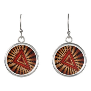 3D Fantasy Network Modern Fractal Graphic Design Earrings