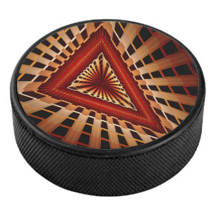 3D Fantasy Network Modern Fractal Graphic Design Hockey Puck