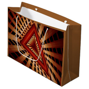 3D Fantasy Network Modern Fractal Graphic Design Large Gift Bag