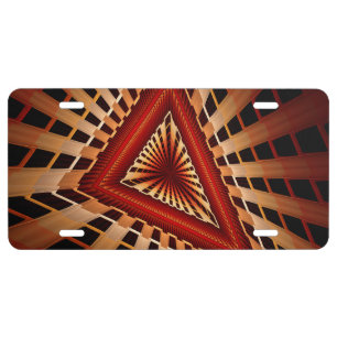 3D Fantasy Network Modern Fractal Graphic Design License Plate