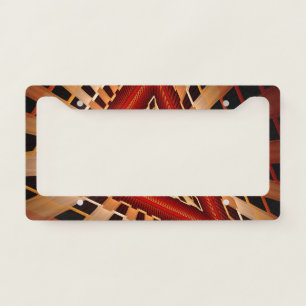 3D Fantasy Network Modern Fractal Graphic Design License Plate Frame