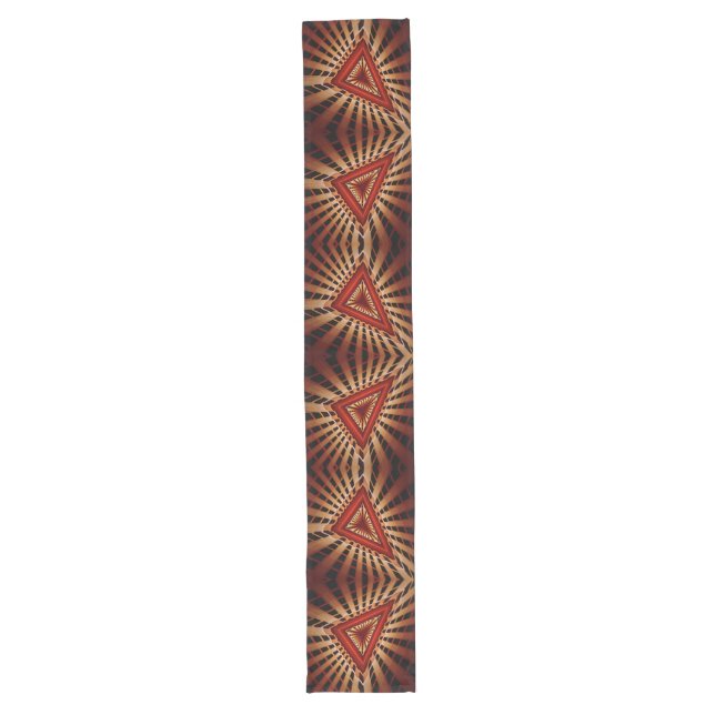 3D Fantasy Network Modern Fractal Graphic Design Long Table Runner (Front)