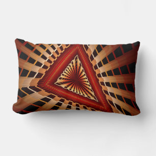 3D Fantasy Network Modern Fractal Graphic Design Lumbar Pillow