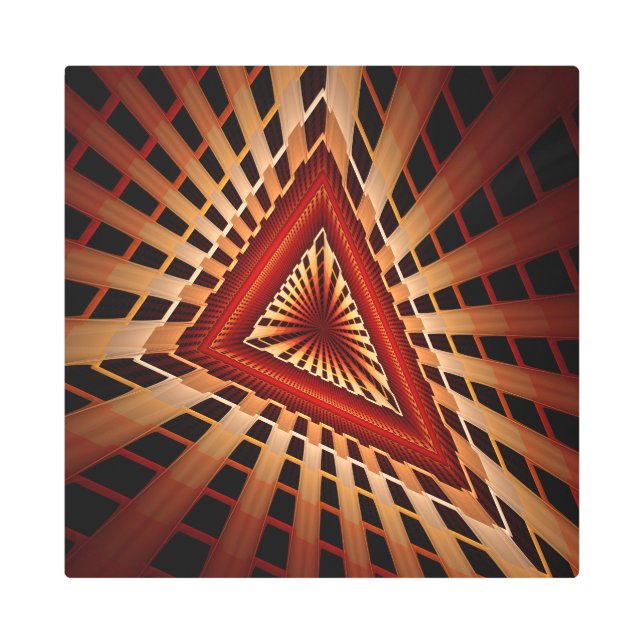 3D Fantasy Network Modern Fractal Graphic Design Metal Print (Front)