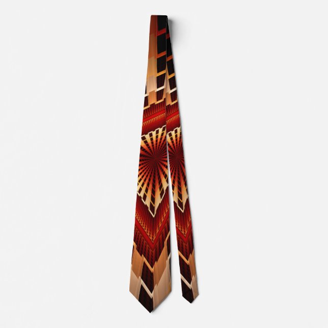 3D Fantasy Network Modern Fractal Graphic Design Neck Tie (Front)
