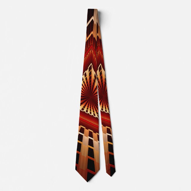 3D Fantasy Network Modern Fractal Graphic Design Neck Tie (Front)