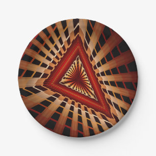 3D Fantasy Network Modern Fractal Graphic Design Paper Plates