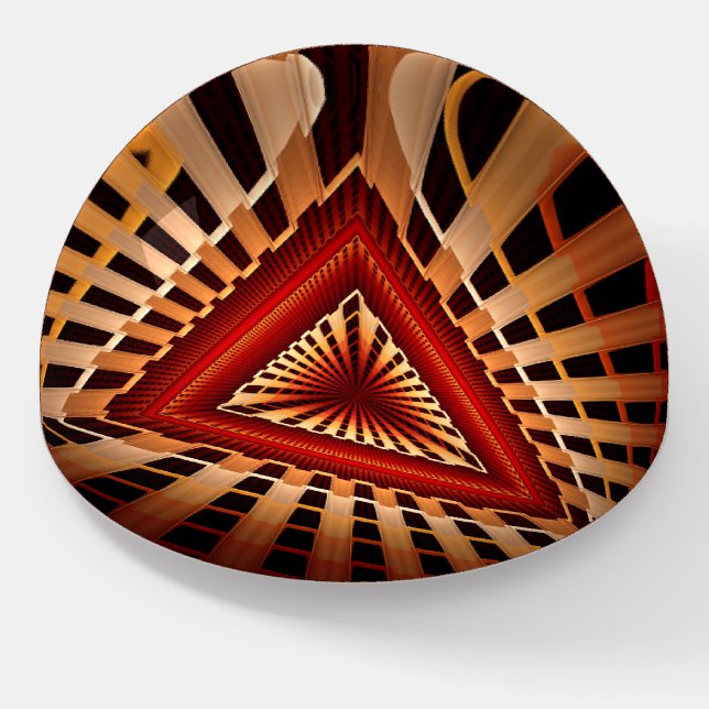 3D Fantasy Network Modern Fractal Graphic Design Paperweight (Angled)