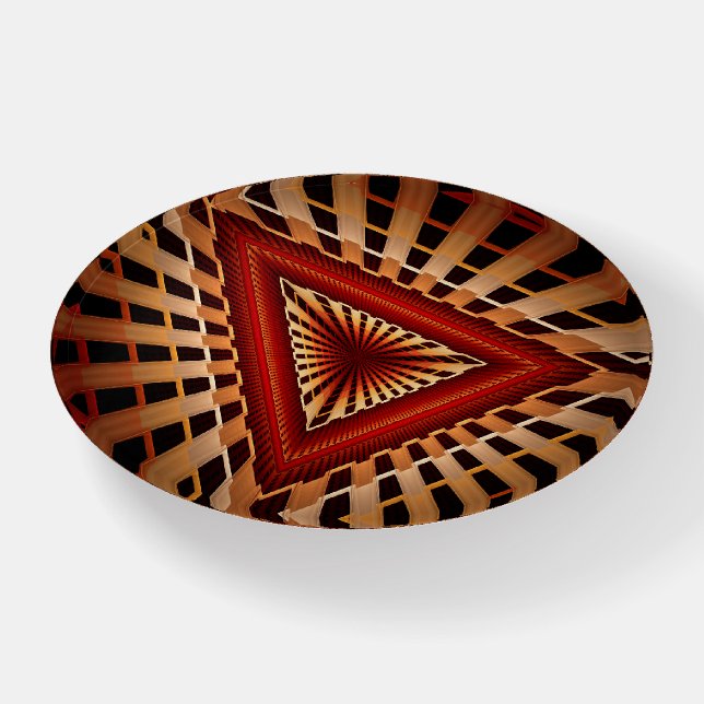 3D Fantasy Network Modern Fractal Graphic Design Paperweight (Front)