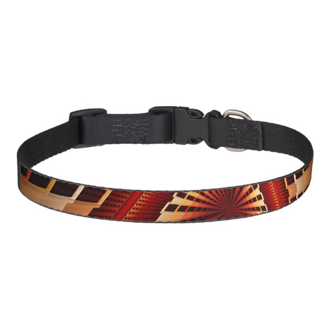 3D Fantasy Network Modern Fractal Graphic Design Pet Collar (Front)