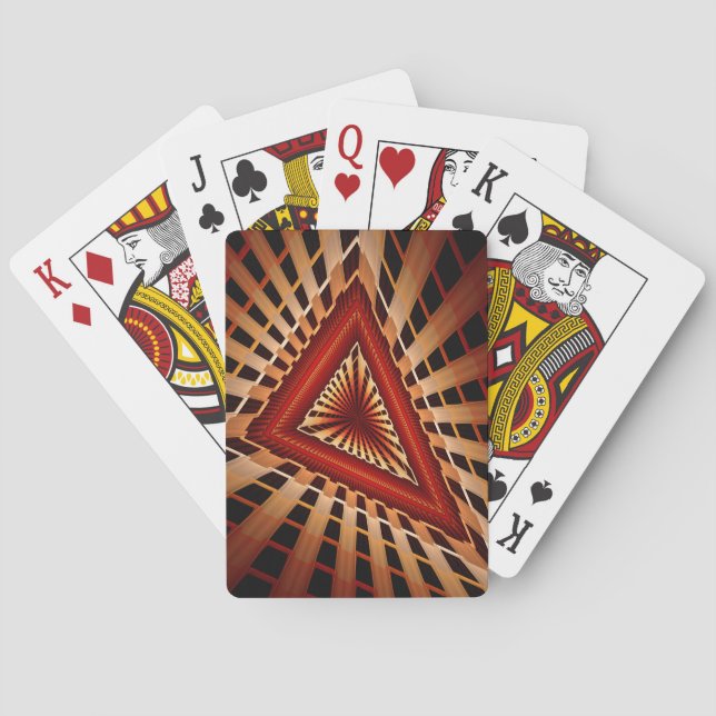 3D Fantasy Network Modern Fractal Graphic Design Poker Cards (Back)