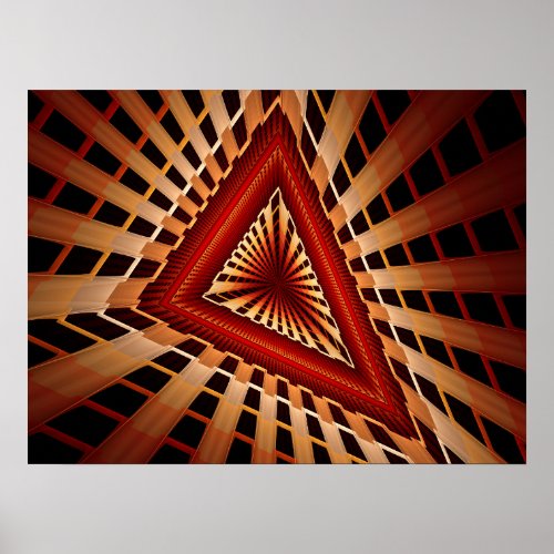 3D Fantasy Network Modern Fractal Graphic Design Poster